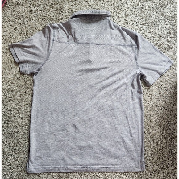 Swiss Tech Polo Shirt Men's Size Medium Gray Casual Stretch Short Sleeve Button - Picture 2 of 9
